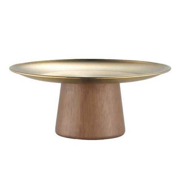 Stainless steel Cake Stand, Round Cake Pedestal Holder, Birthday/Wedding Cake Stand Sets for Dessert Table, Cupcake Plate,Decorative Trays for Home Deco/Kitchen Counter/Coffee Table gold 7.87iinch