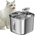 thumbnail image 1 of Cat Water Fountain, Stainless Steel Pet Water Fountain for Cats Inside, 3 Filters&Ultra-Quiet Pump, 67oz/2L Automatic Pet Fountain , Multiple Pets Water Fountain, 1 of 7
