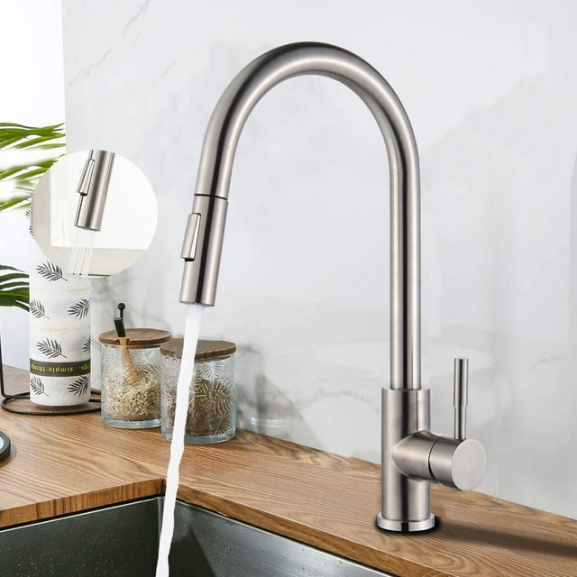 Stainless steel Kitchen Sink Faucet Pull Down Sprayer Single Handle