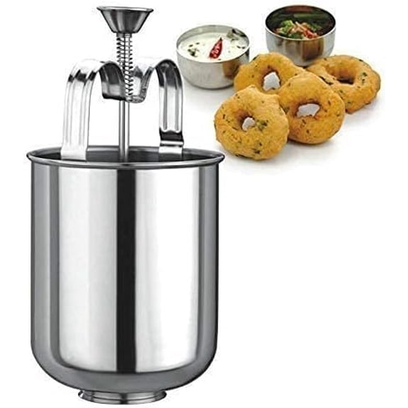 Stainless steel Meduuvada maker for perfectly shaped & crispy Meeduu vada, Donut Maker Dispenser Meedu vada Mould South Indian utensils Meduu Wada Dispenser Y101