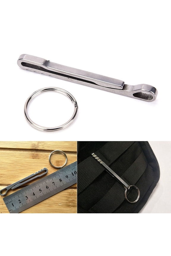 Stainless steel Pocket Suspension Clip EDC Keys Tools Keychain Load Holder WA