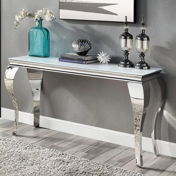 Stainless steel and glass combination / Function as console in contemporary area