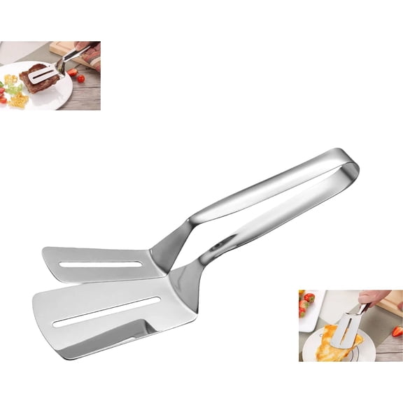 Stainless steel barbecue tongs – durable, non-stick spatula with an extended heat-resistant handle, ideal for barbecue enthusiasts. Easy to clean and suitable for cooking, baking, and frying.