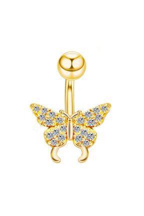 Stainless steel belly button long butterfly belly button ring