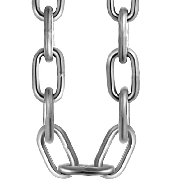 Stainless steel chain link chain, 304 stainless steel chain link anti-break chain heavy duty chain cable safety tow chain for trailer suspension theft-proof