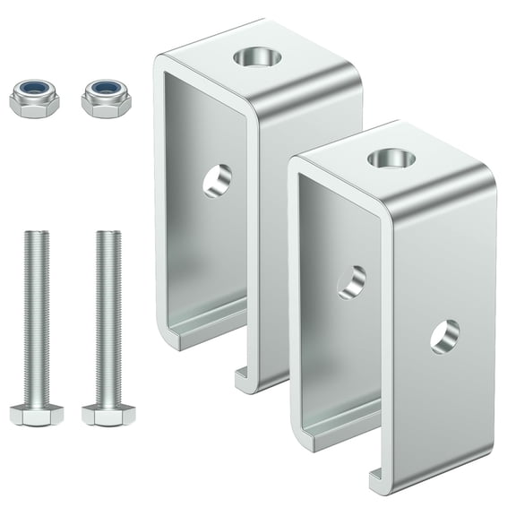 Stainless steel channel trolley track hanger support bracket 1-5/8 Intermediate Support Hange Bracket for All 1-5/8" Channel Trolley Track (2 Set)