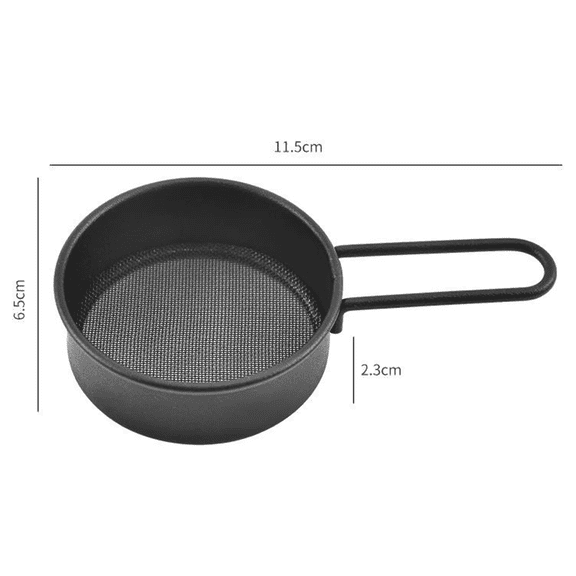 Stainless steel clips Odor-resistant Kids-safe 1 Pcs Sliver Flour Mesh Round Stainless Strainer With Long Handle Cocoa Matcha Powder Filter Spoon Flour Drainer For Baking