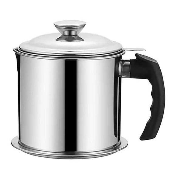 Stainless steel cooking oil savers, LIDS and easy-grip handles are suitable for storing frying oil and cooking grease - style:style3;