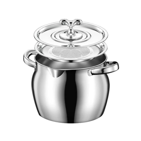 Stainless steel cooking pot, cookware soup pot deep fryer with lid, vegetable pot sauce pot fat separator jug soup oil separator cup for braising frying