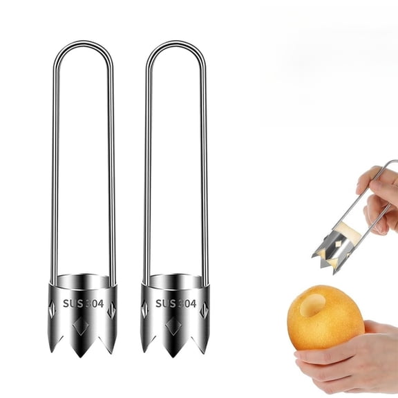 Stainless steel corer,Fruit and Vegetable Corer Tool, Red Bell Pepper Seed Corer ,Stainless Steel Universal Core Remover Tool for Pineapple Apple Pear Pepper Tomato, Easy Kitchen Gadget