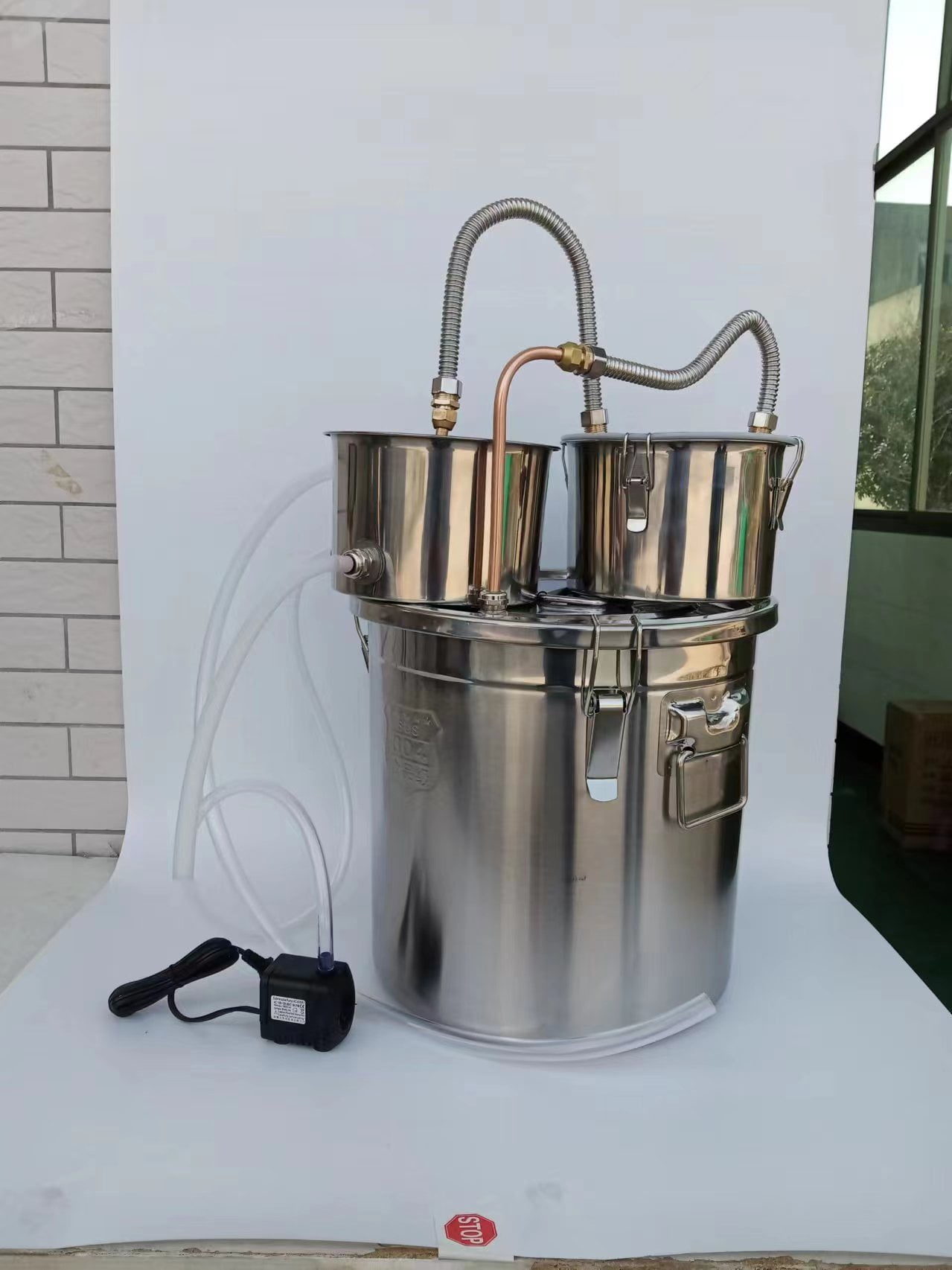 Stainless steel double cooling alcohol distiller double cooling 3 barrels 8 gallons