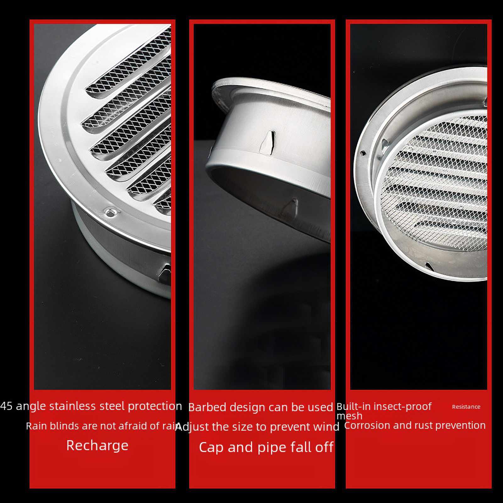 Stainless steel flat hood Hood Hood exterior wall windshield exhaust