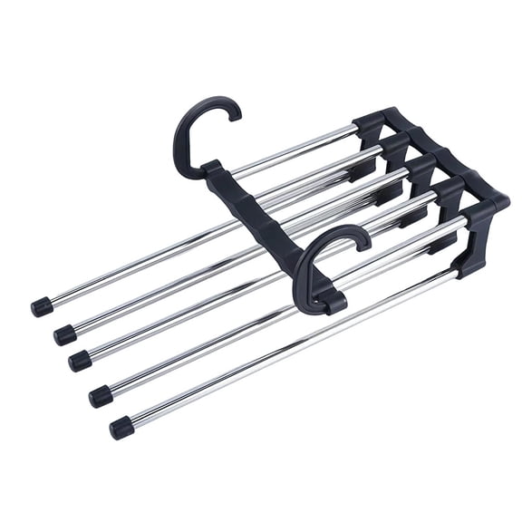 Stainless steel folding trousers rack, retractable, built-in multi-layer folding