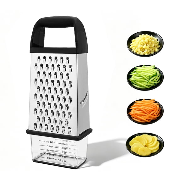 Stainless steel four sided slicer multifunctional vegetable slicer cheese slicer, BPA free, cheese and vegetable chopper, black