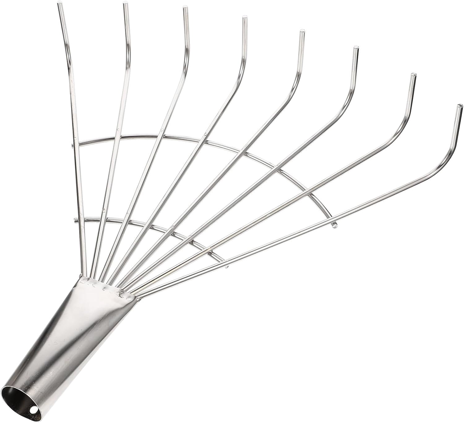 Stainless steel garden soil rake, 8-tooth heavy-duty lawn rake for leaf coverage and yard cleaning gardening hand tools