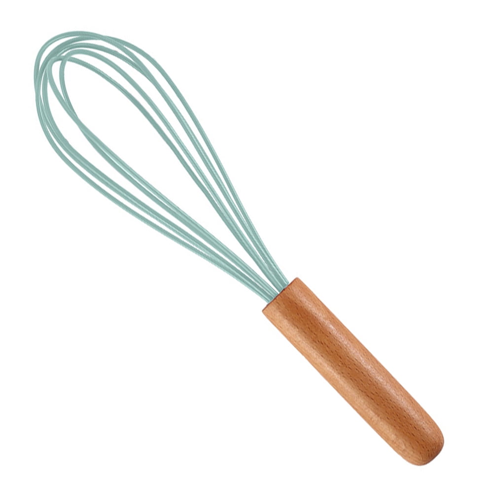 Stainless steel hand-held manual wooden handle egg beater mixer 10 inch ...
