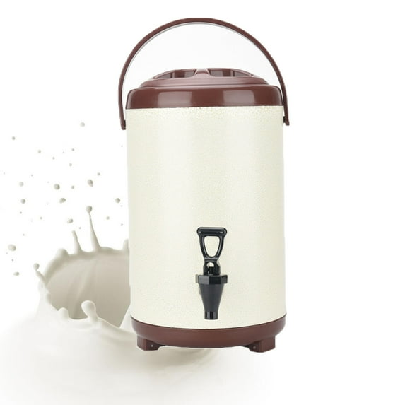 Stainless steel insulated beverage dispenser, stainless steel food thermos bottle with faucet, 12 hours insulated / refrigerated leak-proof insulated bucket