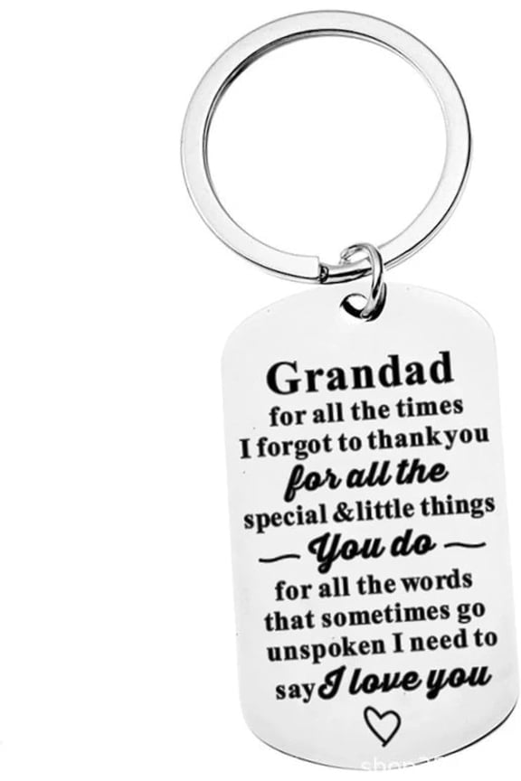 Stainless steel keychain laser engraved dad father's day mother's day gift keychain
