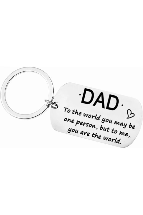 Stainless steel keychain laser engraved dad father's day mother's day gift keychain