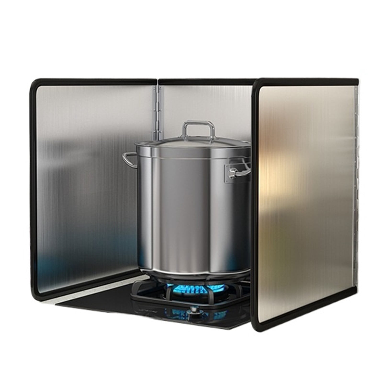 Stainless steel kitchen splash guard, splash guard foldable stove, grease splash guard, 3/4 sided splash guard, gas stove baffle, for stove top, prevent grease from splashing onto the walls