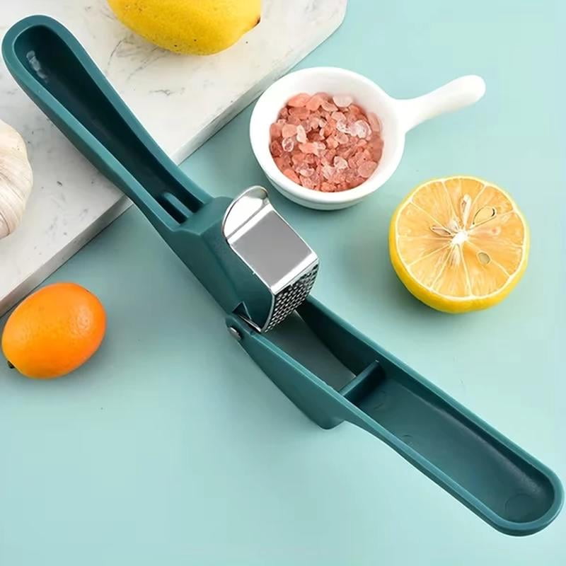 Stainless steel manual garlic press, household garlic mash grinder, kitchen effortless garlic squeezing tool