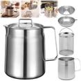 thumbnail image 1 of Stainless steel oil filter pot, 304 stainless steel large capacity versatile oil filter vessel, cooking oil filter, stainless steel pot oil strainer for deep fryer kitchen (2L), 1 of 10