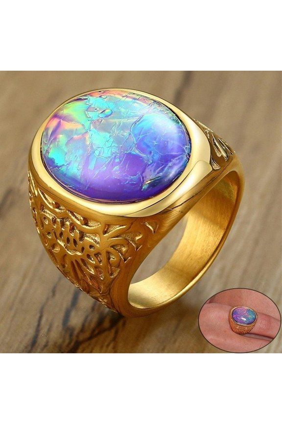 Stainless steel opal stone casting ring