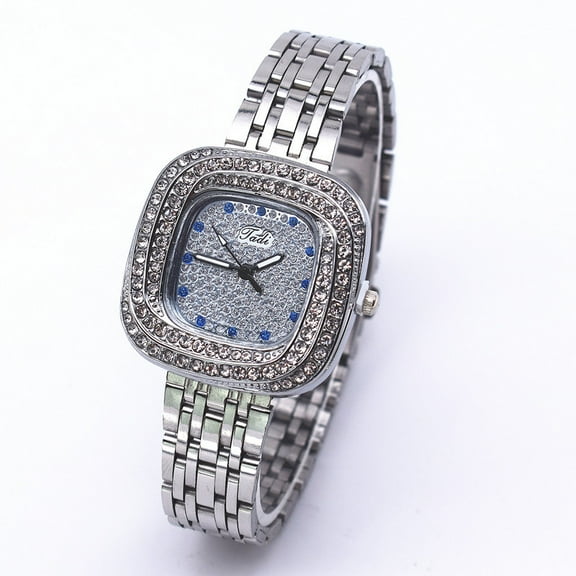 Stainless steel strap simple quartz watch for women square temperament women's watch