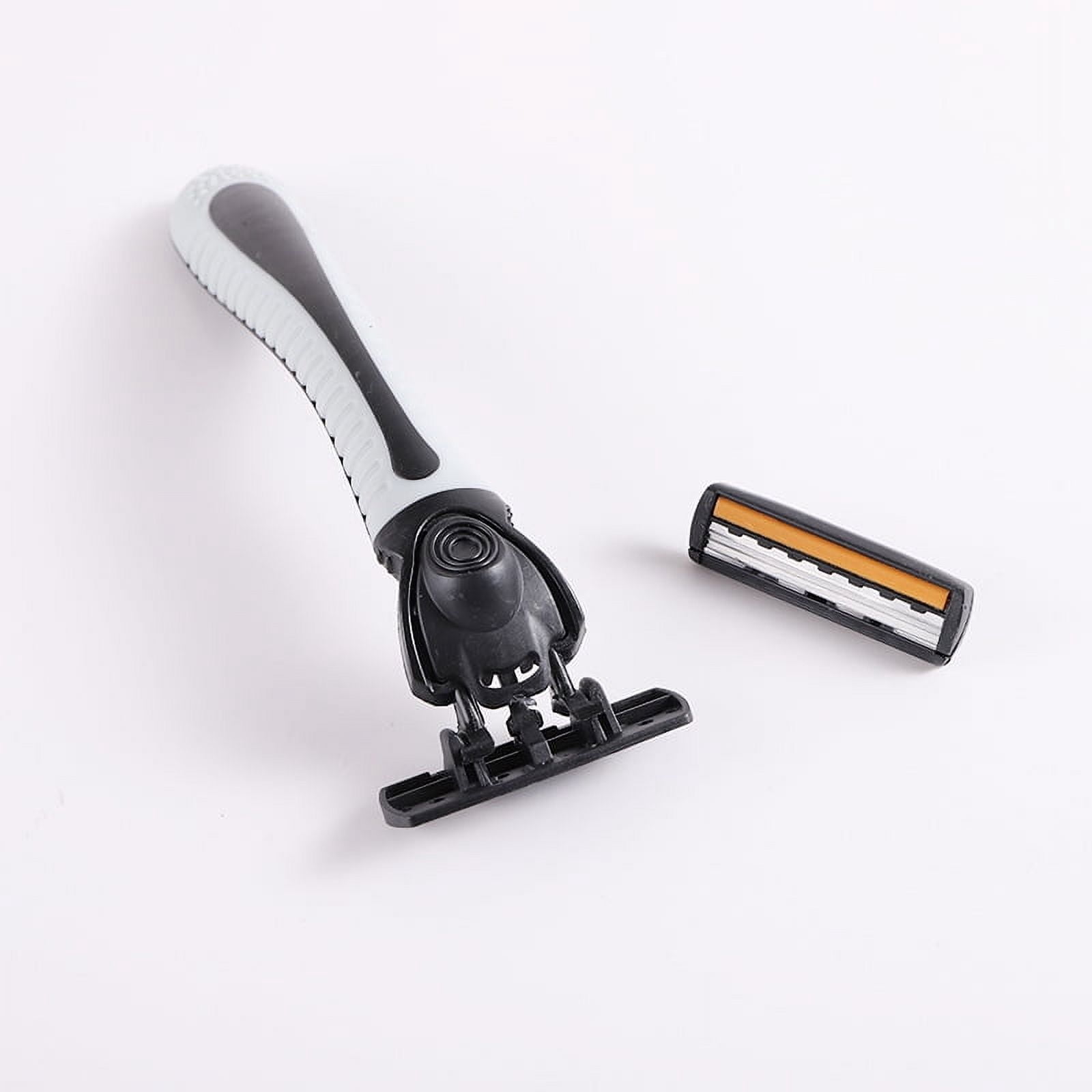 Stainless steel three-layer razor blade old-fashioned manual men's razor razor blade-yellow