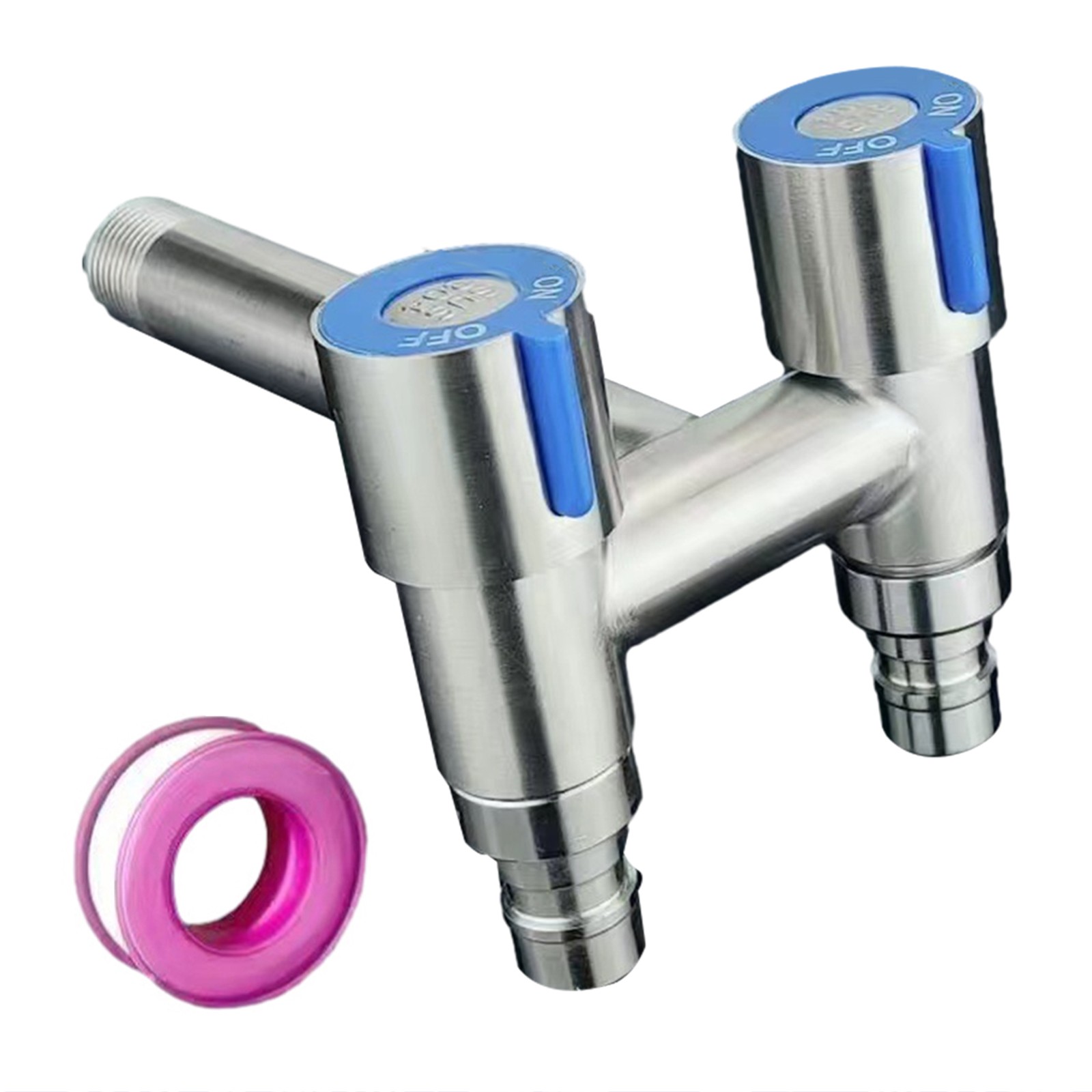 Stainless Steel Triangle Valve Toilet Diverter 1 In 2 Out Washing