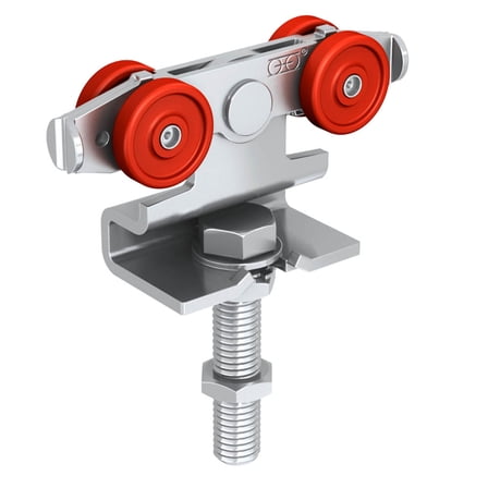 Stainless steel trolley set for SLID’UP 2000 for 1 heavy duty sliding door up to 130 lbs