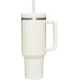 thumbnail image 1 of Stainless steel tumbler 1.2 liter， Chill for 11 hours， Freeze for 48 hours， Water bottle with straw, handle and lid ，Dishwasher safe ， Travel mug for cold or hot drinks,White, 1 of 5
