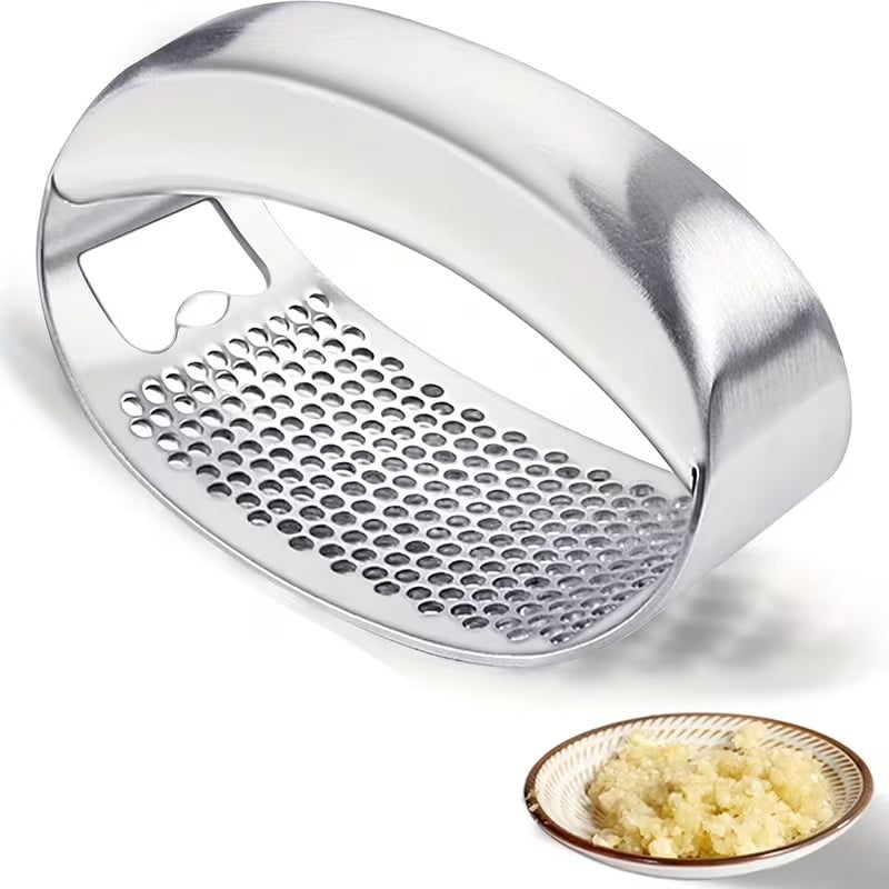 Stainless steel upgraded weighted garlic press, a must-have garlic masher for kitchen cooking, ideal for outdoor barbecues