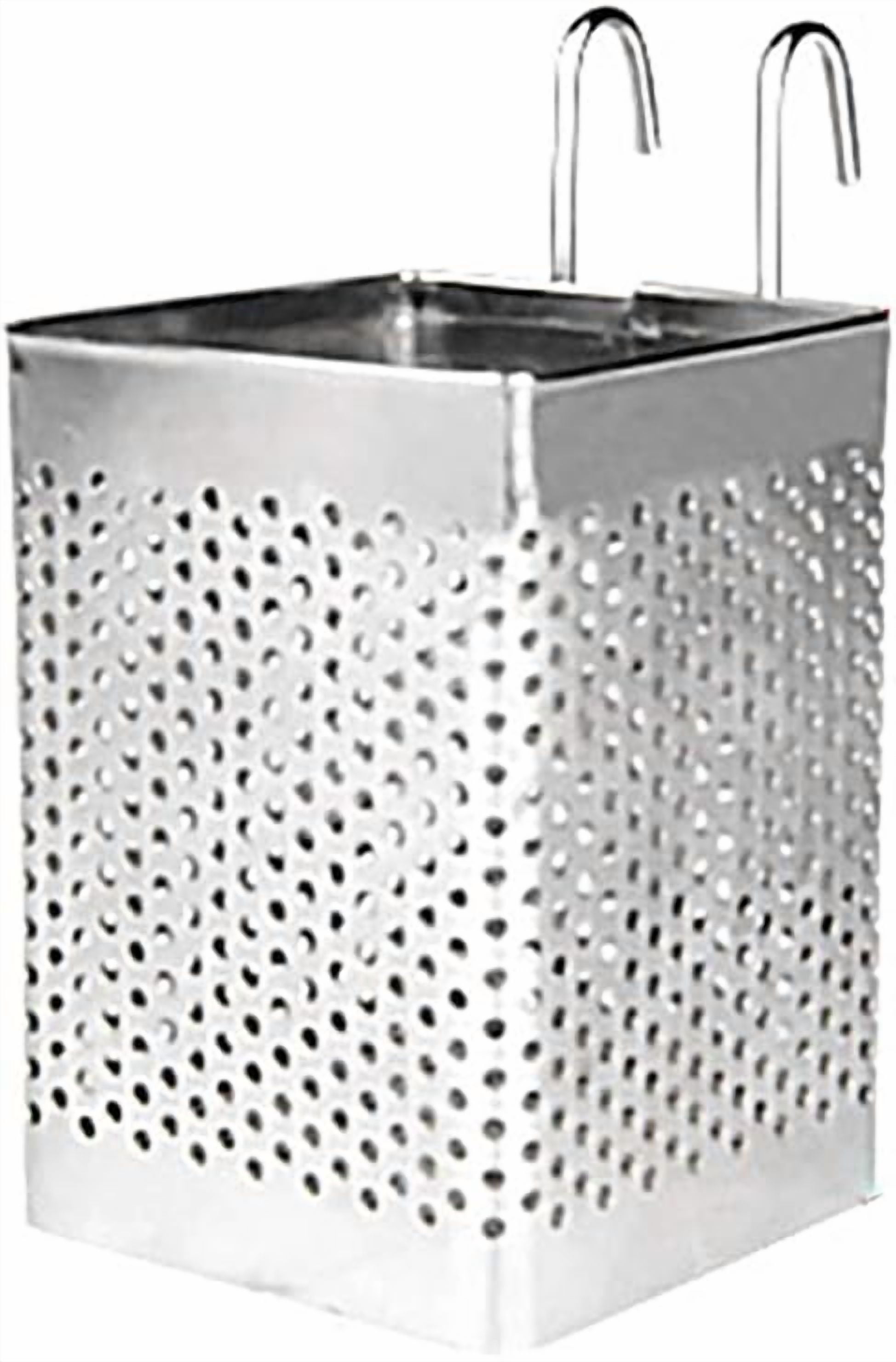 Stainless steel utensil storage rack, hanging kitchen utensil container mesh drying rack, suitable for forks and chopsticks, size 7.3x7.3x11.5 cm (single grid)