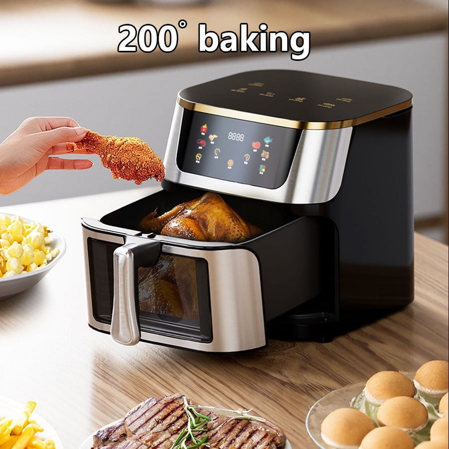 Stainless steel visual intelligent household 10L large capacity air fryer