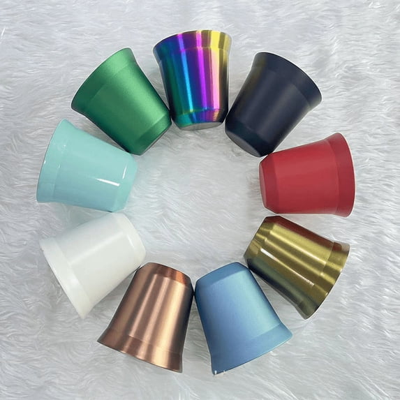 Stainless steel wine cup double-layer Cup insulated coffee cup small wine cup small capacity portable tea cup children's Cup-Steel color