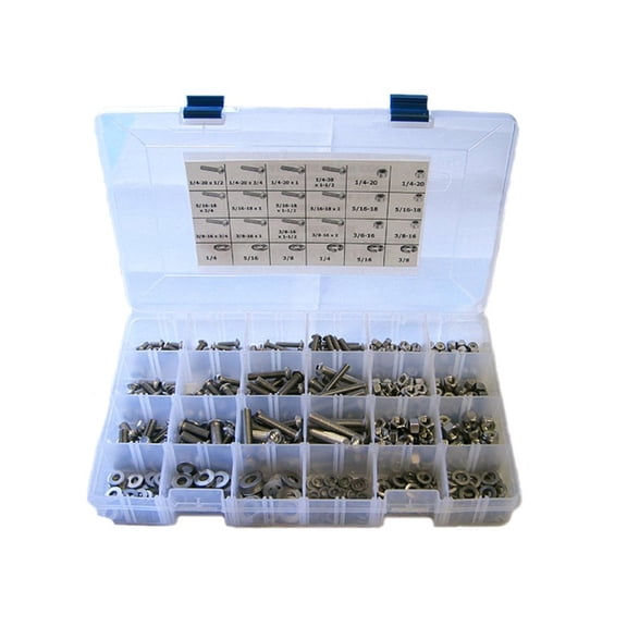 StainlessTown 18-8 Stainless Steel Button Socket Head Bolt Assortment Kit with Free Size Gauge