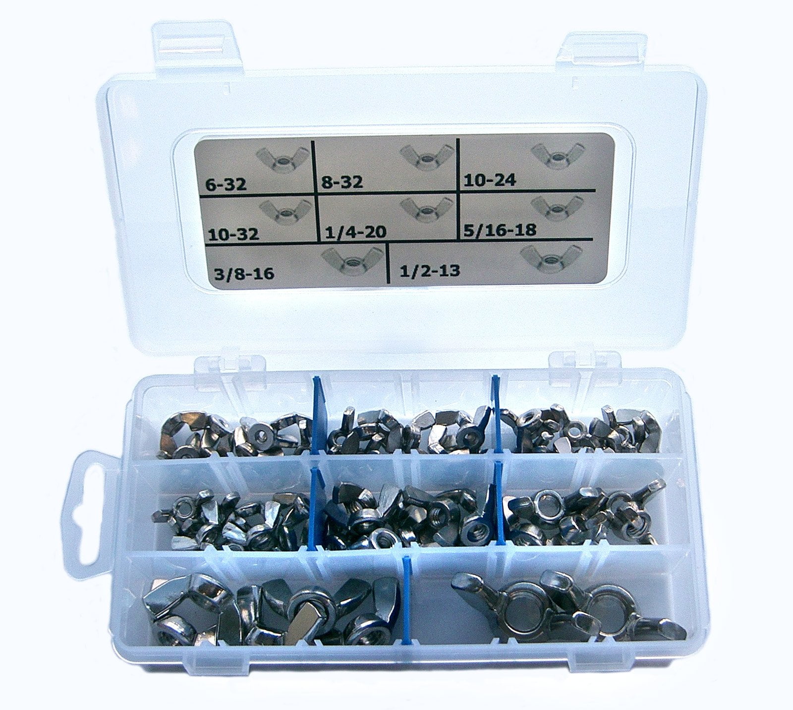 StainlessTown 18-8 Stainless Steel Wing Nut Assortment K18WN