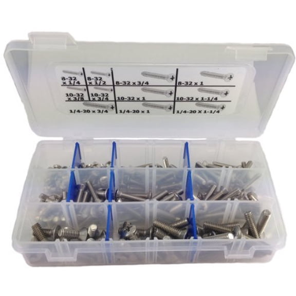 Stainless Steel Phillips Oval Machine Screw Assortment Kit