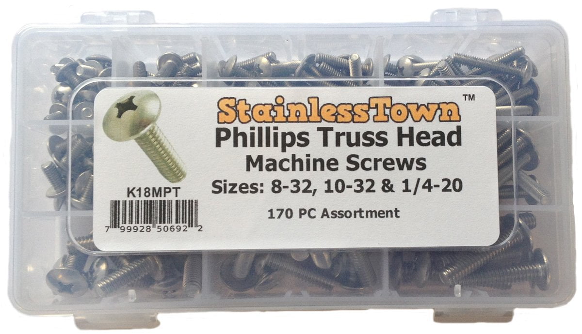 StainlessTown Stainless Steel Phillips Truss Machine Screw Assortment K18MPTKit
