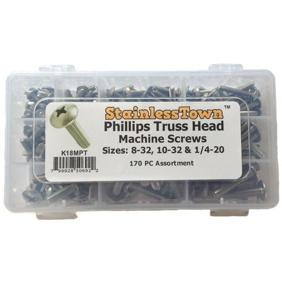 StainlessTown Stainless Steel Phillips Truss Machine Screw Assortment K18MPTKit