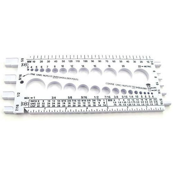 Stainlesstown Nut Bolt Thread Gauge (White)