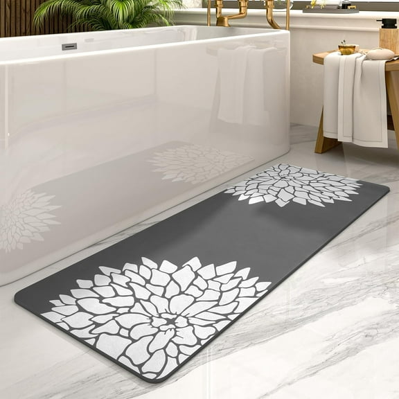 No Stains Bathroom Runner Rug-Bath Mats for Bathroom Non Slip-Super Absorbent Bathroom Floor Mat Quick Dry Diatomaceous Earth Bath Rug-Large Bathmat Bathroom Rug-20"x48"