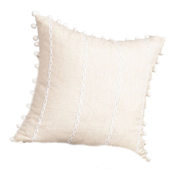 Stains Resistant Square 45x45cm Pillow Cover Minimalists Home Accent Sofa Bedroom Decorative Cushion Tassels Detail