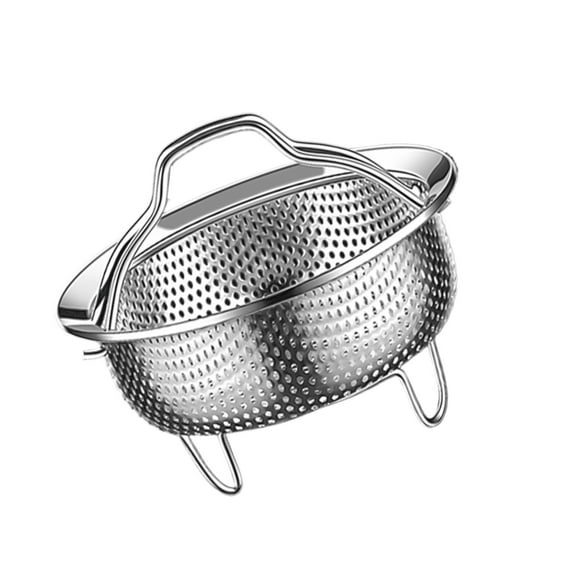Stainsless Steel Steamers Basket with Handle Rice Fruit Washers Round Steaming Grid Drain Drainers Easy to Clean