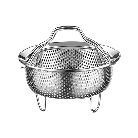 Stainsless Steel Steamers Basket with Handle Rice Fruit Washers Round Steaming Grid Drain Drainers Easy to Clean