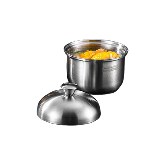 Stainsless Steel Steamings Bowl Kitchen Soup Bowl with Lid Steamed Eggs Bowl Small Pots Kitchen Tool Easy to Use