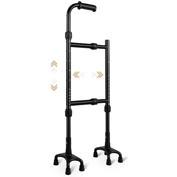 Stair Assist Cane for Seniors - Height & Width Adjustable Non-Slip Mobility Aid 300 lbs for Post-Surgery