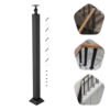 Stair Baluster Post, 29.53 Inch Iron Stair Railing Column with 270 Adjustable Bracket, 220lb Load Capacity, Black Baking Paint Finish for Handrail Balcony Deck - Complete Hardware Included