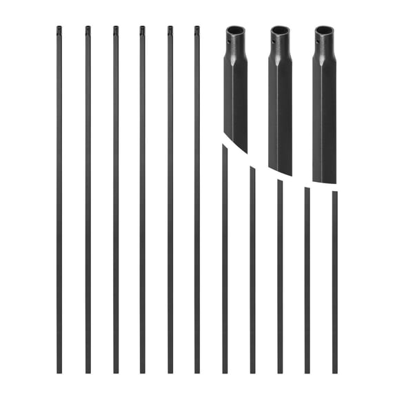 Stair Balusters 11 Pack, 44 Inch Carbon Steel Spindles, Indoor Staircase Railing Posts, Durable Metal Balusters for Residential Use